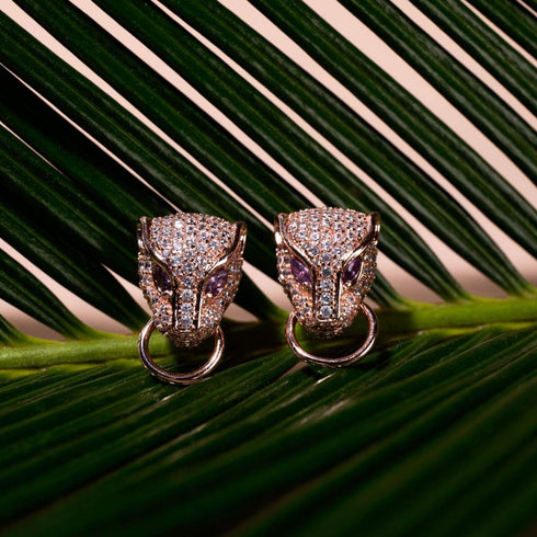 Panthera von Keysi Sayago | 18 Karat Roségold | Zirkonia-Kristallohrringe